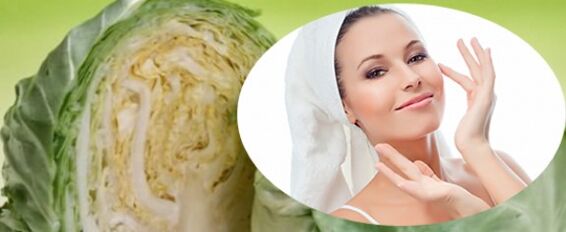Mask with cabbage to tighten the skin