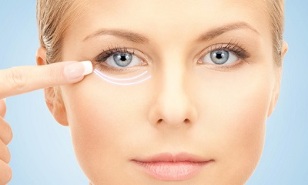 Procedure for rejuvenating the skin around the eyes
